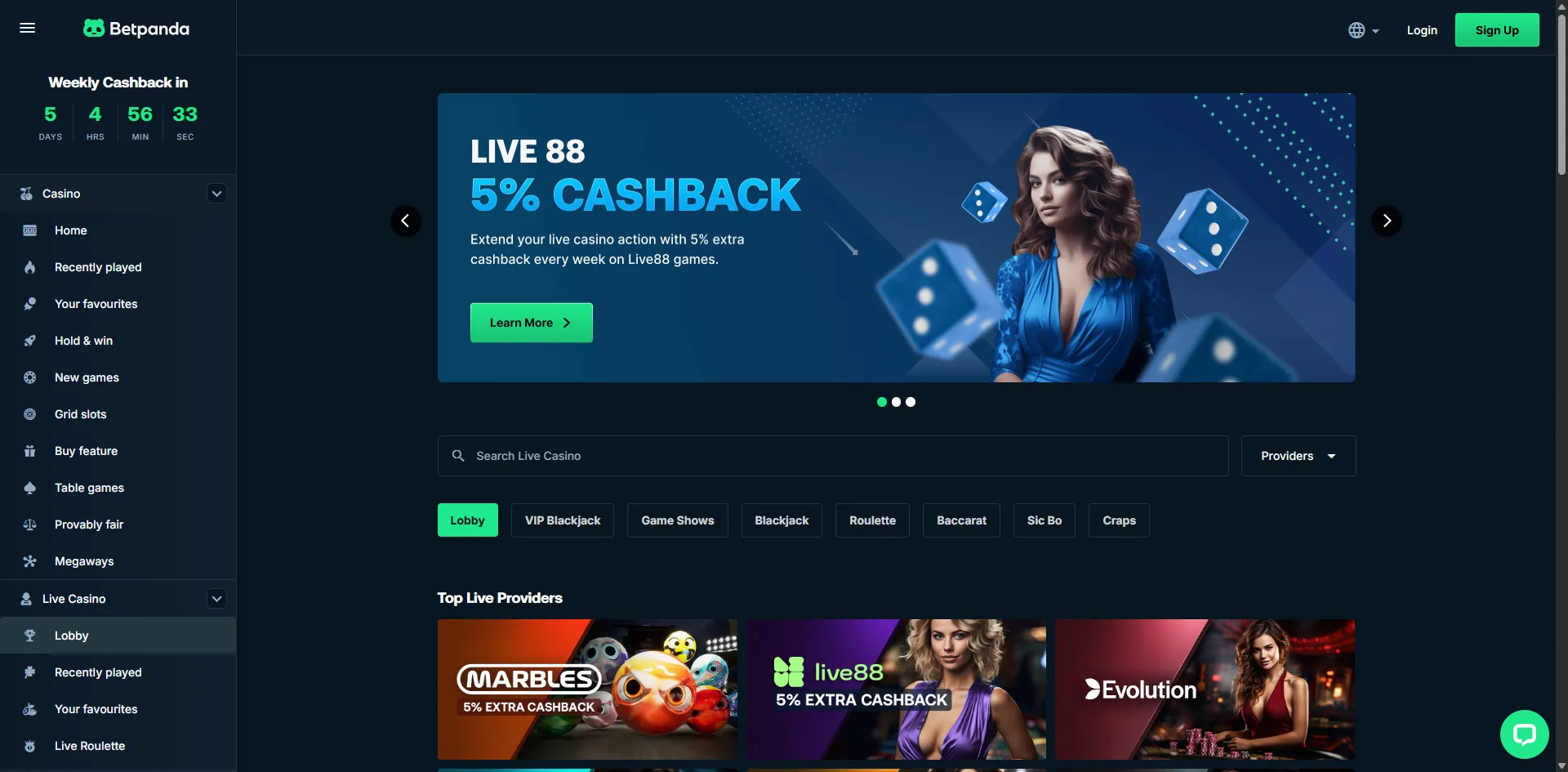 Evolution gaming